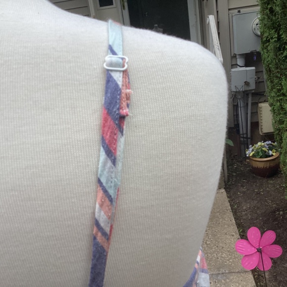 Sandy and Sid women's striped Sun dress large lined ribbed back spaghetti strap - Picture 12 of 12